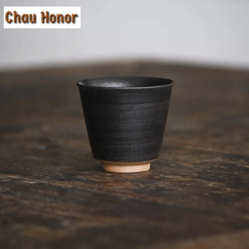 2pc/lot Japanese Brush Mark Glaze Teacup Vintage Tea Bowl Tea Cup Set Tea-tasting Personal Cup Jianzhan Master Cups Teaset 70ml