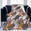 Cartoon Cat Throw Blanket Soft Fleece Blankets Plush Comfy Microfiber Throws Decor for Home Bed Couch Living Room Sofa 1