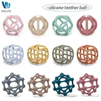 WOLIFE 1PC Baby Silicone Teether Infants Molar Toys Colorful Silicone Chewing Teether Ball Easy To Clean Gift For Baby BAP Free 1