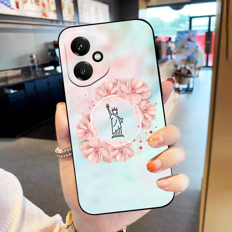 Soft Protective Oil Painting Silicone Phone Case with Cartoon Design