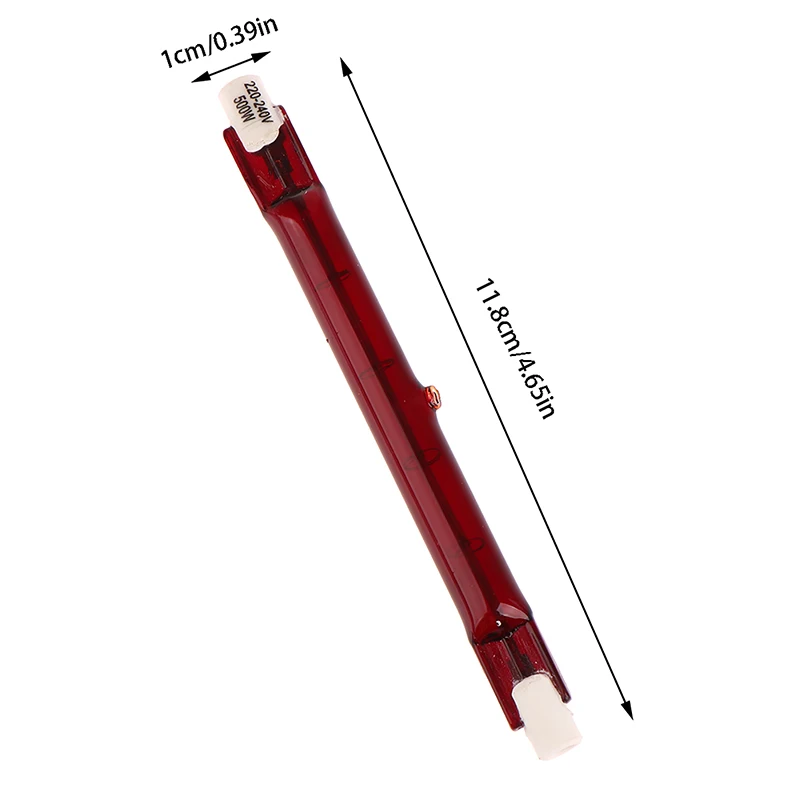 1Pc 500W Red R7 IR Infrared Halogen Outdoor Parasol Heater Tube Bulb Lamp 118mm Home Decoration Holiday Party Supplies