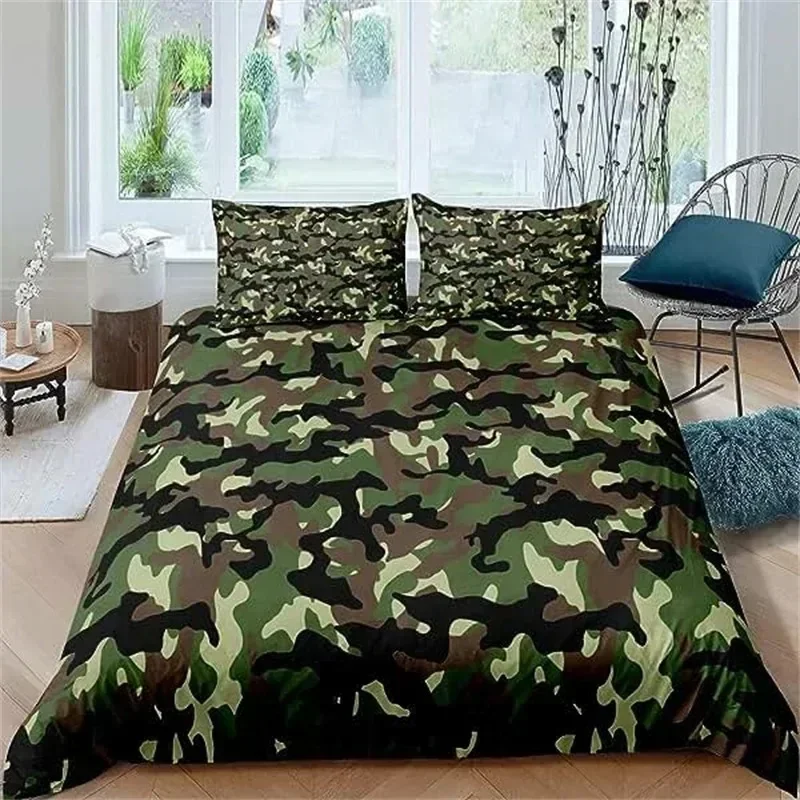 Camouflage Bedding Set American Patriotic Flag Bedding Comforter Quilt Cover USA Stars Stripes For Boys Kids Teens Adult