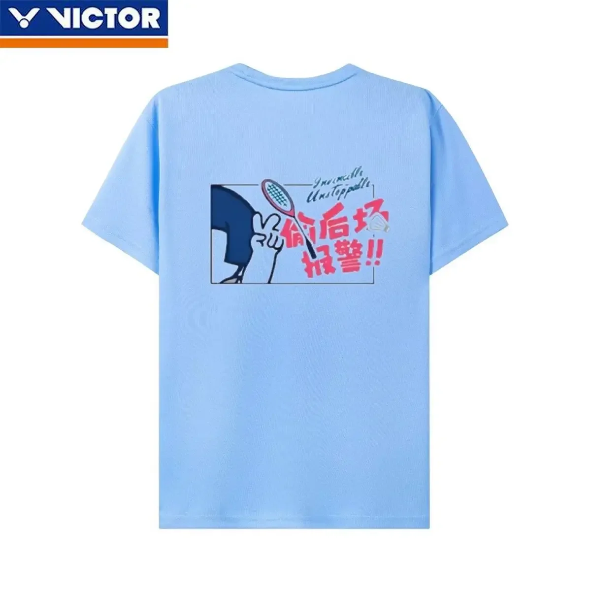 Victor New Simple Badminton Jersey Quick-drying Breathable Sports Short-sleeved Men's and Women's Same Training Jersey