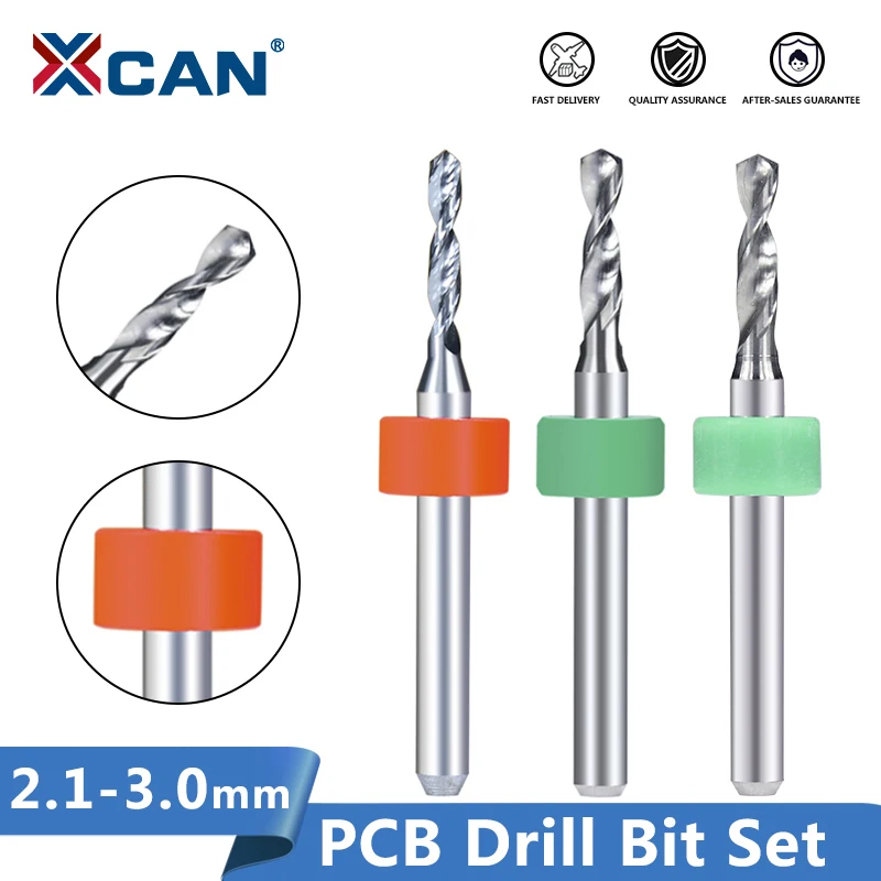 XCAN 10pcs 2.1mm to 3.0mm PCB Drill Bit Set for Drilling Print Circuit