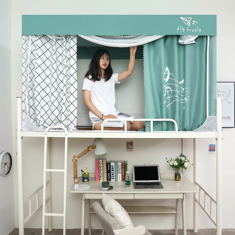 

Mosquito Net Bed Curtain Integrated Dormitory Upper Cloth Dormitory Bunk Bed Universal Shading Anti-Fully Enclosed With Bracket