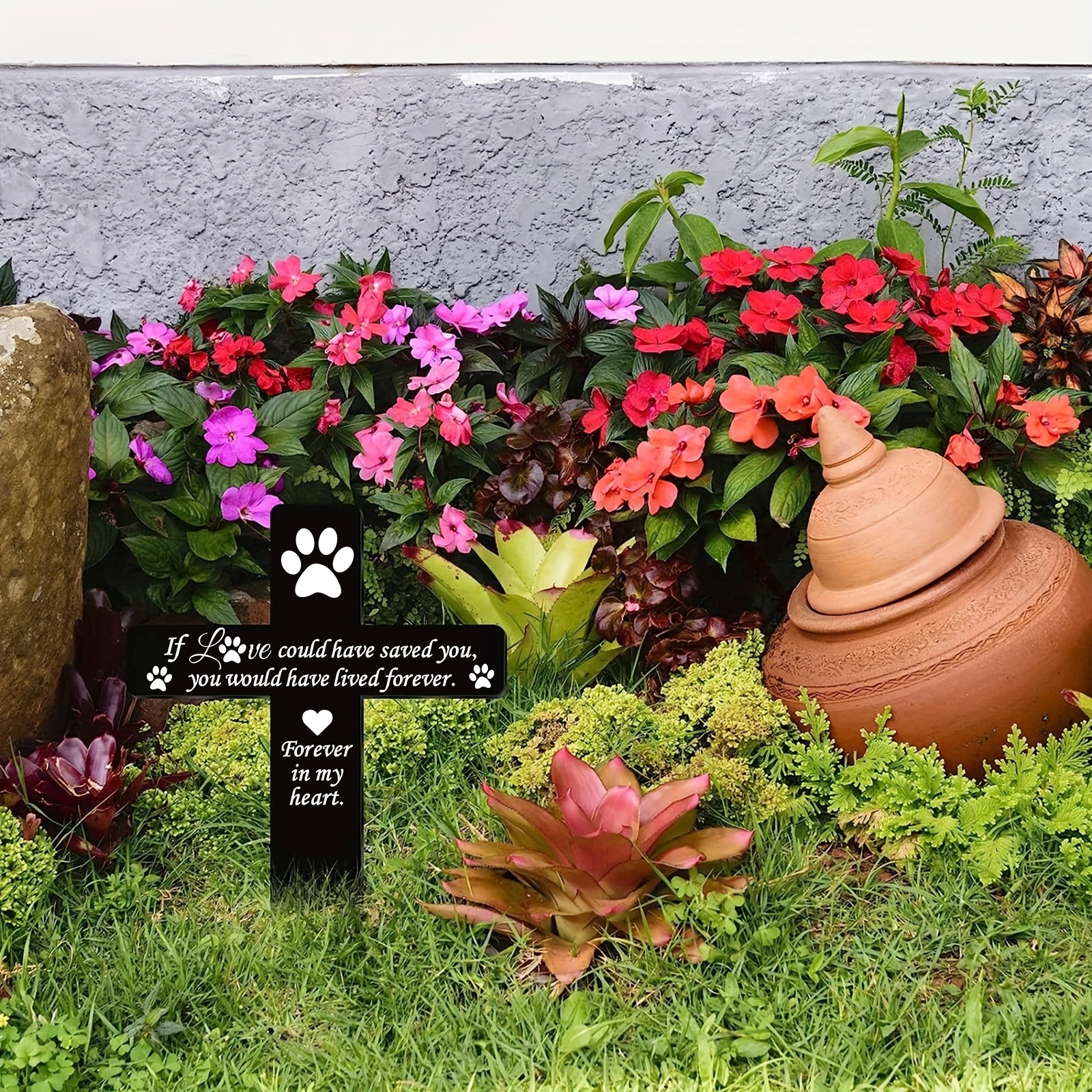 Outdoor Dog Memorial Plaque Pet Dog Memorial Garden Decor Waterproof Acrylic Grave Marker 1pc