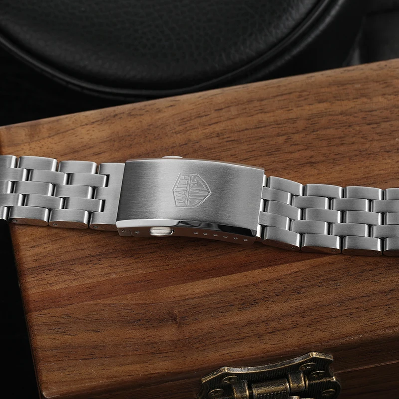 Watchdives 20mm Solid Stainless steel Watch Band High Quality 316L Silver Metal Strap Replacement Watchband Strap accessories