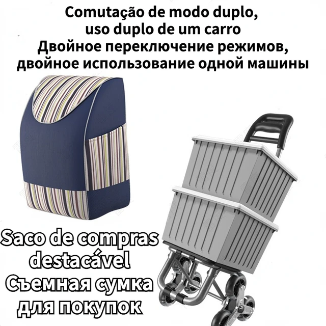 Összecsukható Otthoni Poggyász Utánfutó Hordozható Bevásárló Kocsi 트롤리 Élelmiszerbolt Lépcső - Image 2