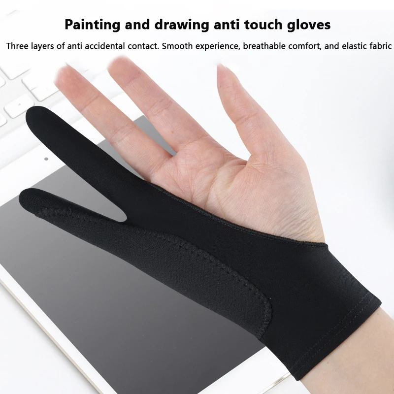 

For Universal Pencil Gloves Palm Rejection Art Painting Sketching Two Finger Painting Tablet Pad Pen Glove For Tablet