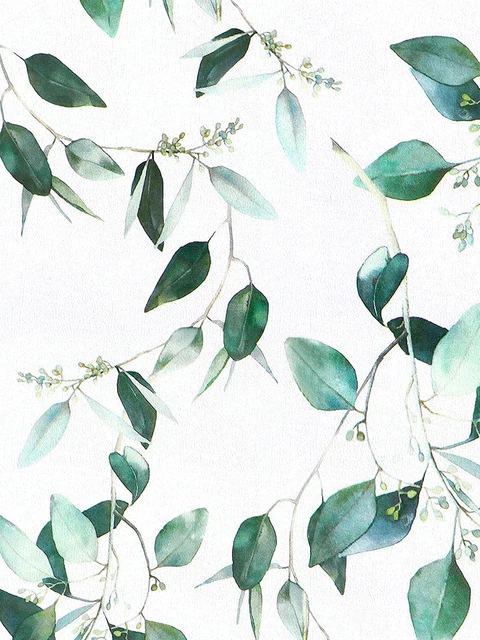 ไวนิลใบไม้สีเขียวลอกและติดวอลล์เปเปอร์ด้วยตนเองวอลล์เปเปอร์กันน้ำสามารถลอกได้สติ๊กเกอร์แปะผนังสำหรับการปรับปรุงเฟอร์นิเจอร์ 1