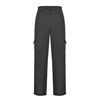 Men's Rope Loosening Waist Solid Color Pocket Trousers Loose Sports Trousers 4 - Image 5