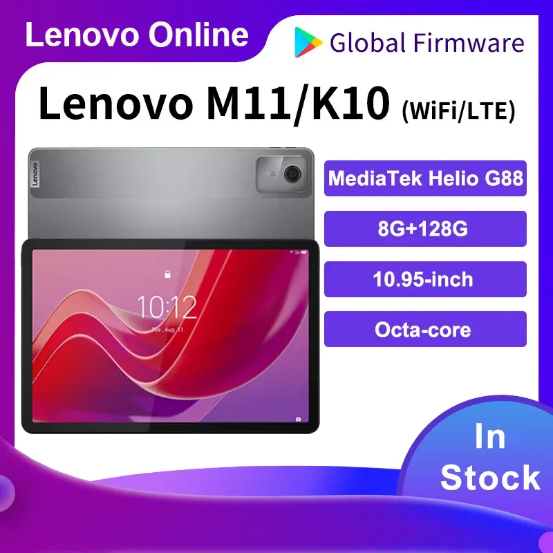 Global ROM Lenovo Zhaoyang Tab K10(M11) 10.95-inch LTE Wifi MediaTek Helio G88 Face Recognition 465g 7040mAh 10w charger