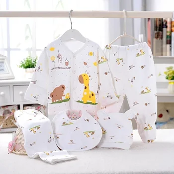 5 pz/set Set di Abbigliamento per Neonato Cartoon Baby Girl Outfit biancheria intima per ragazzi 0-3 M manica lunga indumenti da notte set di vestiti per bambini