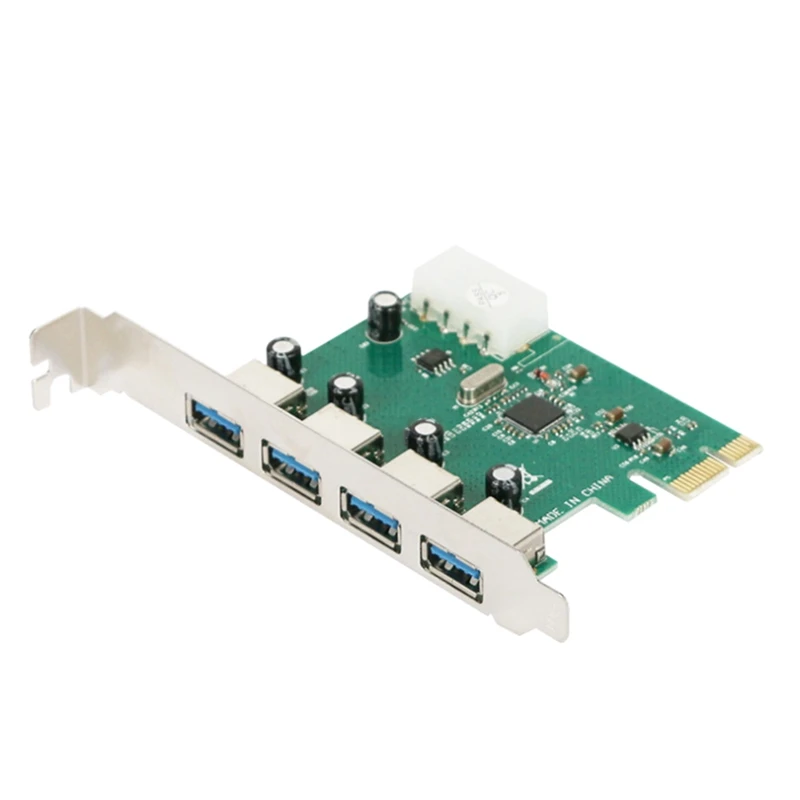 

Плата расширения PCI E VL805 с четырьмя портами USB 3,0 и супер высокой скоростью, встроенный большой 4-контактный источник питания для ПК