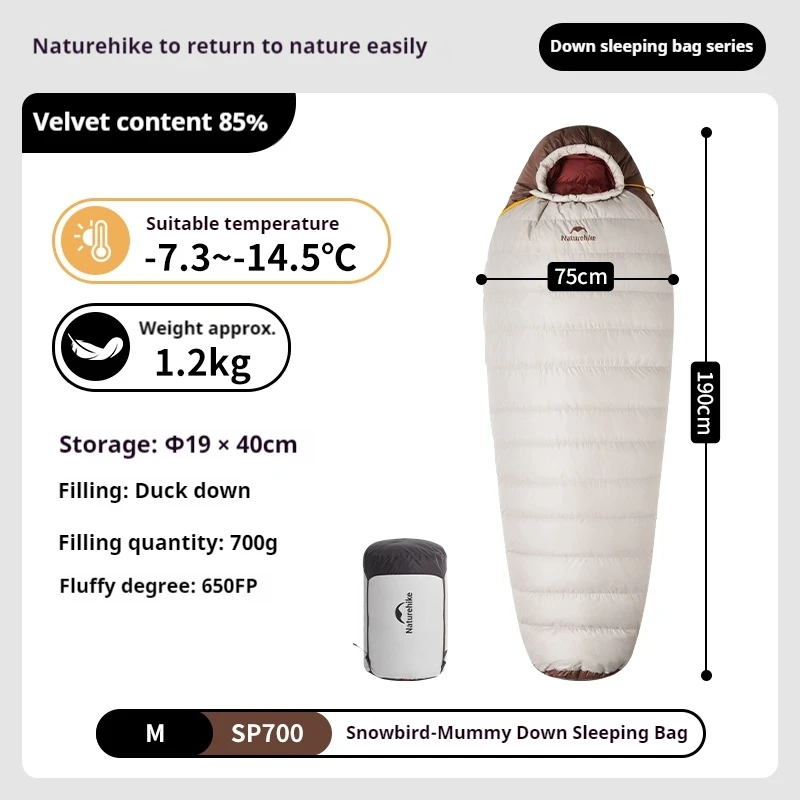 Naturehike Snowbird Sleeping Bag 650FP Duck Down Winter Warm