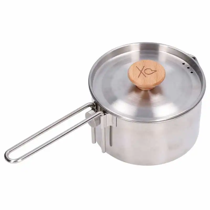 Outdoor Coffee Pot Stainless Steel Camping Pot Spout Design Prevent Corrosion Detachable Handle
