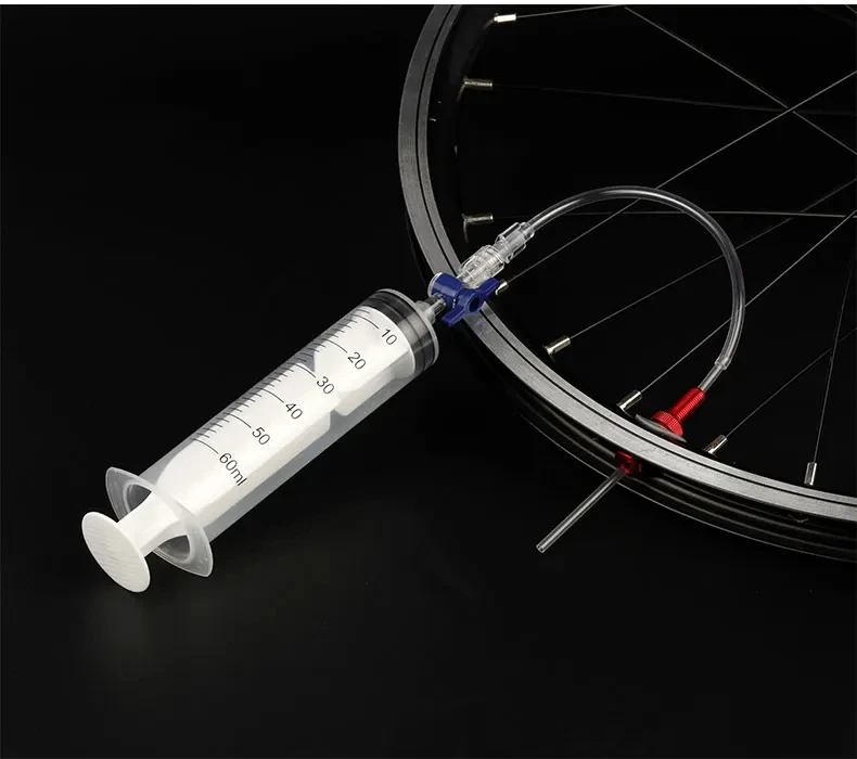 MTB Rennrad Tubeless-Reifen Flüssigkeits-Einspritzwerkzeug 60ml Reifendichtmittel-Spritze Fahrradzubehör Ventilkern-Entfernungswerkzeug Optional – Detail 18