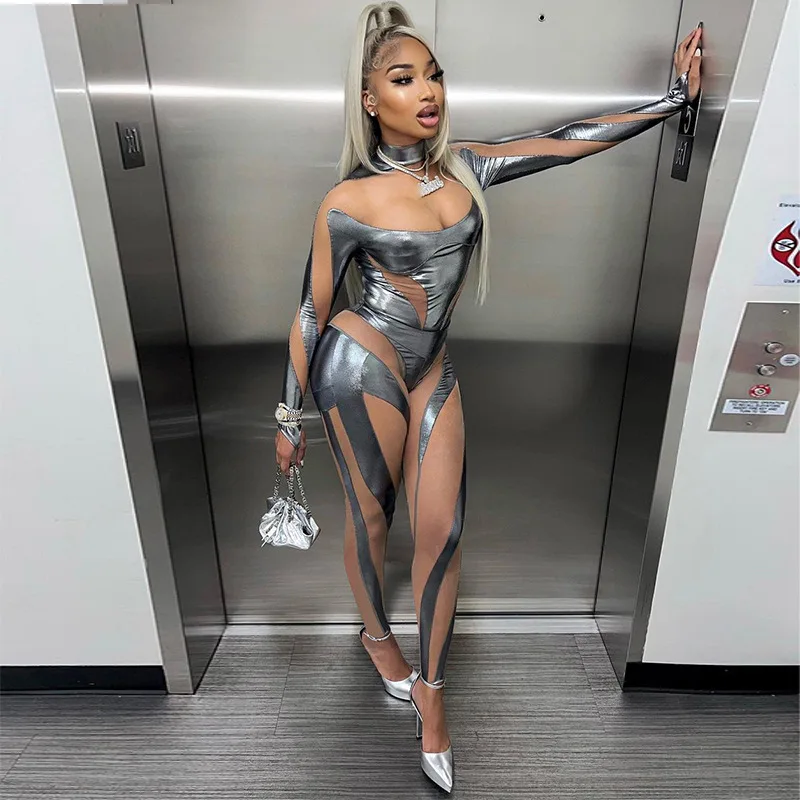 

Mesh Patchwork 2 Piece Pant Sets Sexy Outfits 2023 Women Summer Fashion Clothes Y2K Streetwear Luxury Elegant Two Piece Pant Set
