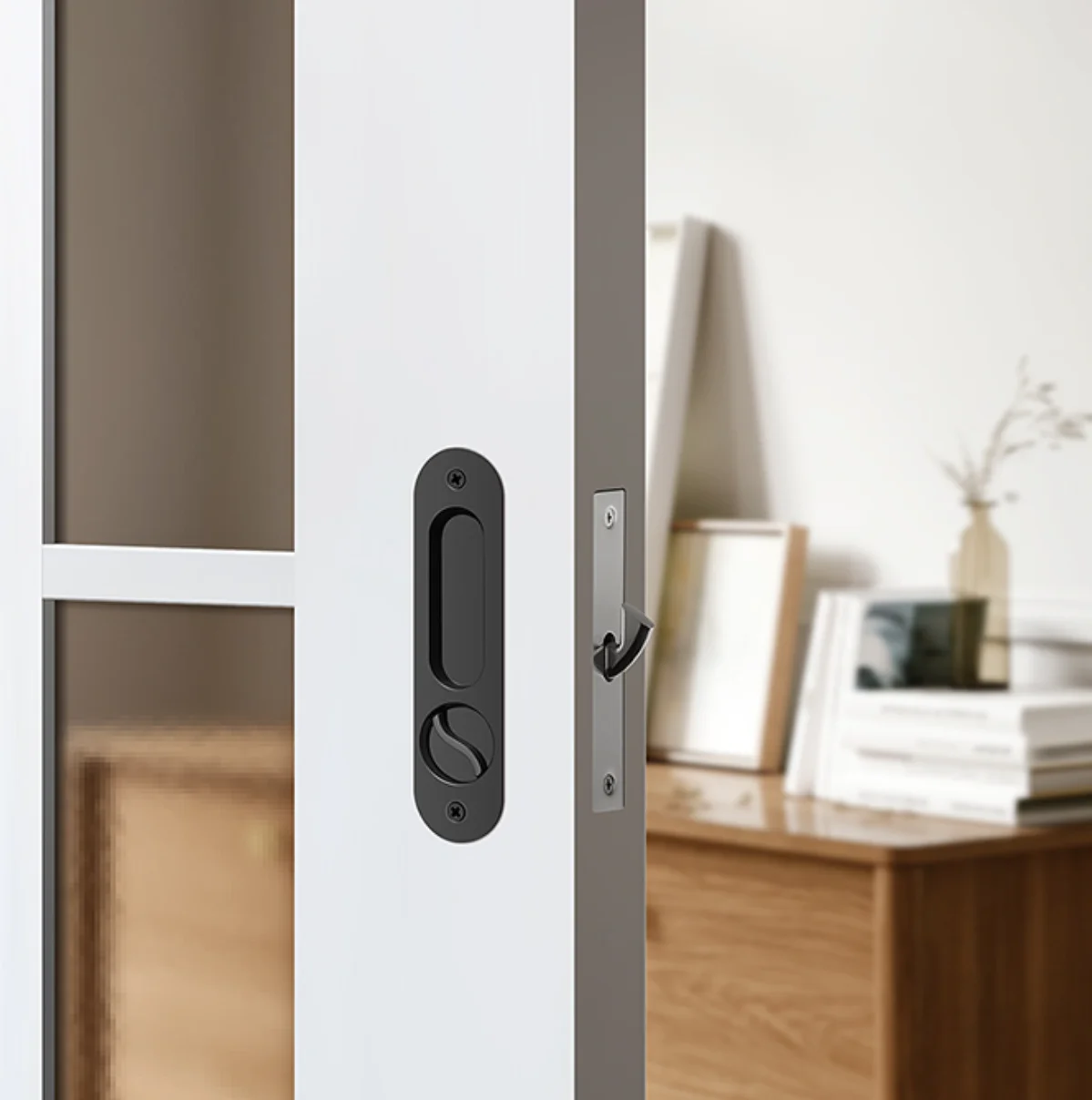 wooden sliding door lock lock mechanical key lock swipe lock