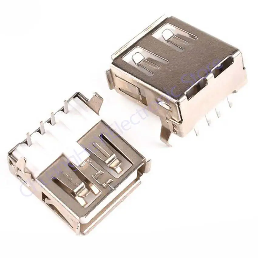 

100 шт., стандартные женские разъёмы USB Type A для пайки