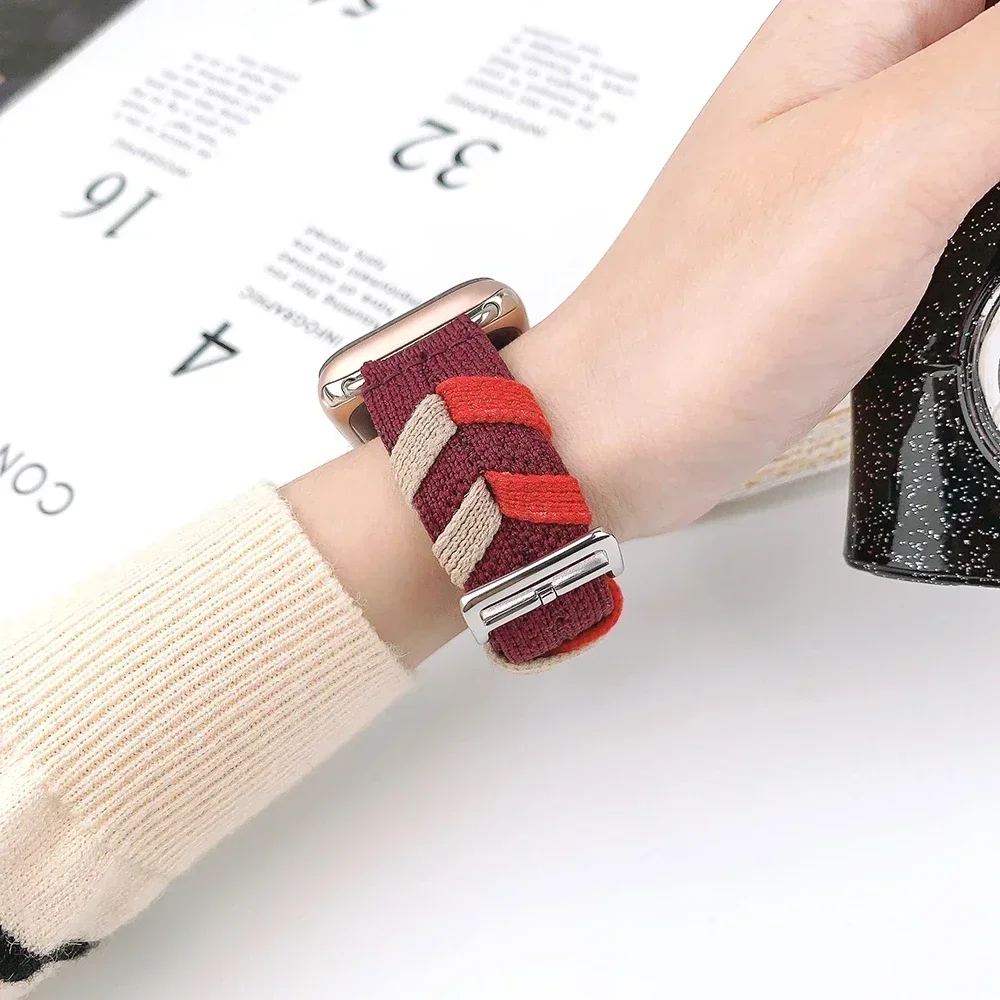 حزام نايلون لساعة أبل ، سوار أصلي ، حلقة ، iWatch...