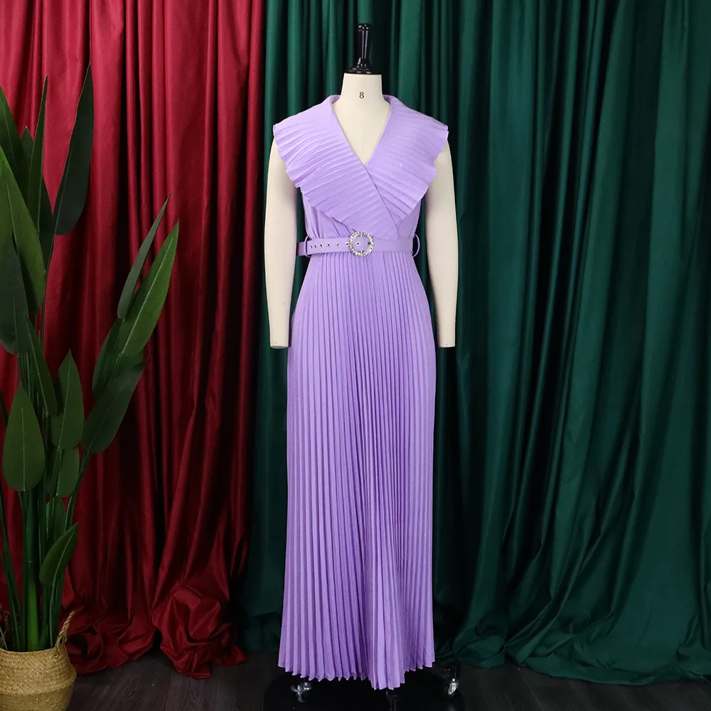 Plus Size Women Party Dress Ruffle Chic And Elegant Dresses Female Fashion Evening Belt Gowns 2023 Spring Casual Birthday Robe
