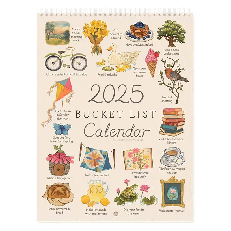 Bucket List Calendar 12 Months Cuss Word Sayings Wall Calendar Indoor New Year Gifts