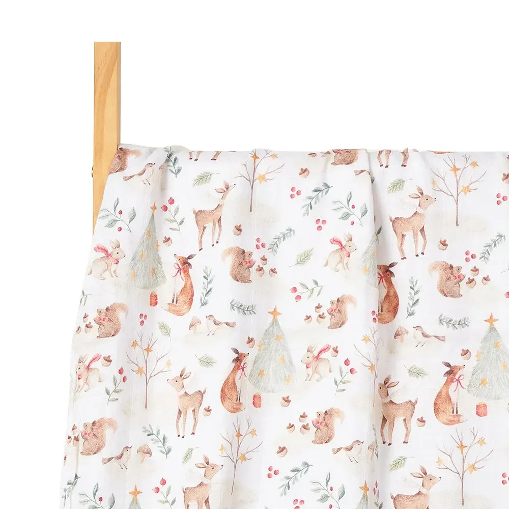 Digital Print Muslin Swaddle Blanket Bamboo Cotton Soft Baby Bath Towel Nursing Cover Newborn Baby Muslin Swaddle