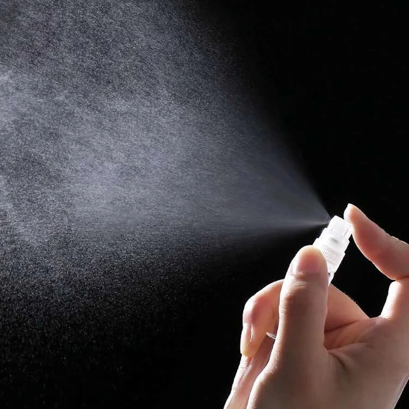 200Pcs 2ml Mini Spray Bottle Plastic Cosmetic Packing Atomizer Liquid Container Portable Travel Perfume Refillable Sample Bottle