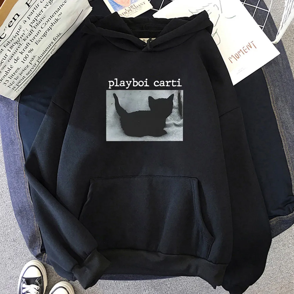 

Playboi Carti Cat Hip Hop Hoodies Long Sleeve Men/Women Streetwear Winter Cartoon Graphic Printing Pullovers Hooded Sudaderas