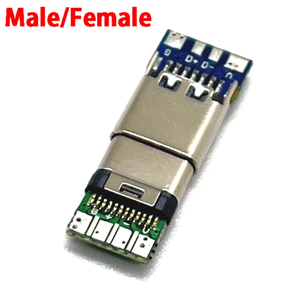 10 pz USB 3.1 connettore di tipo C 12 24 pin femmina/maschio presa presa adattatore per saldatura filo e cavo 24 pin supporto scheda PCB