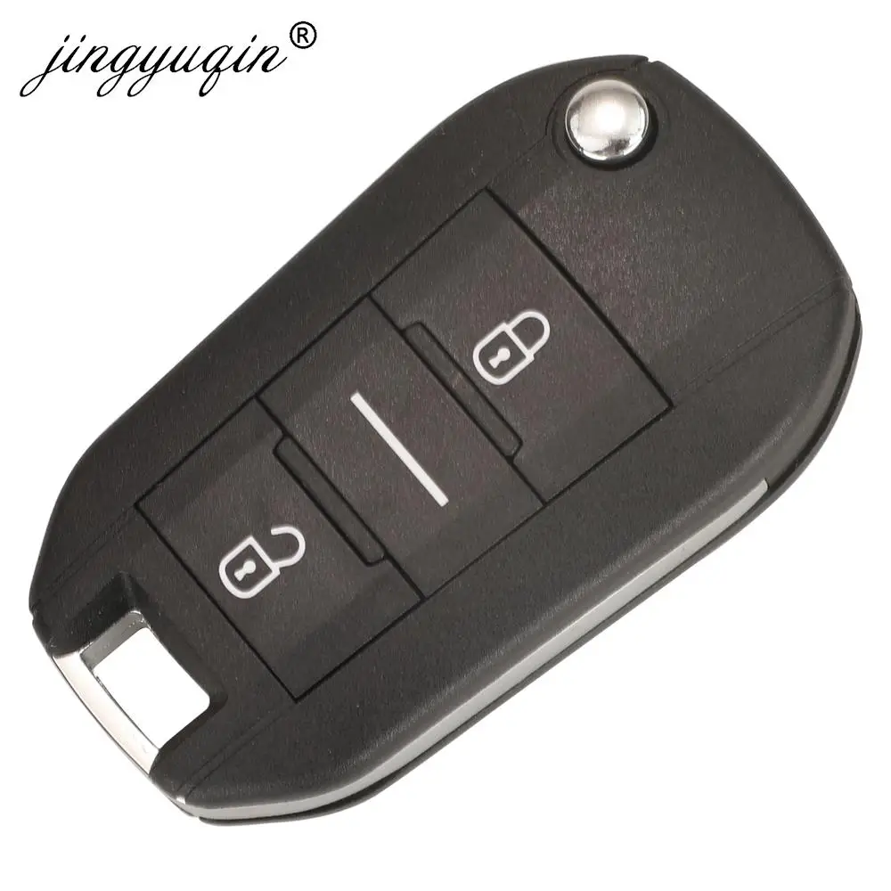 Jingyuqin 433.92Mhz ID46-pcf7941 자동차 원격 키 2/3 버튼 Fob 푸조 508 208 2008 301 308 5008 Citroen C-Elysee C4-Cactus