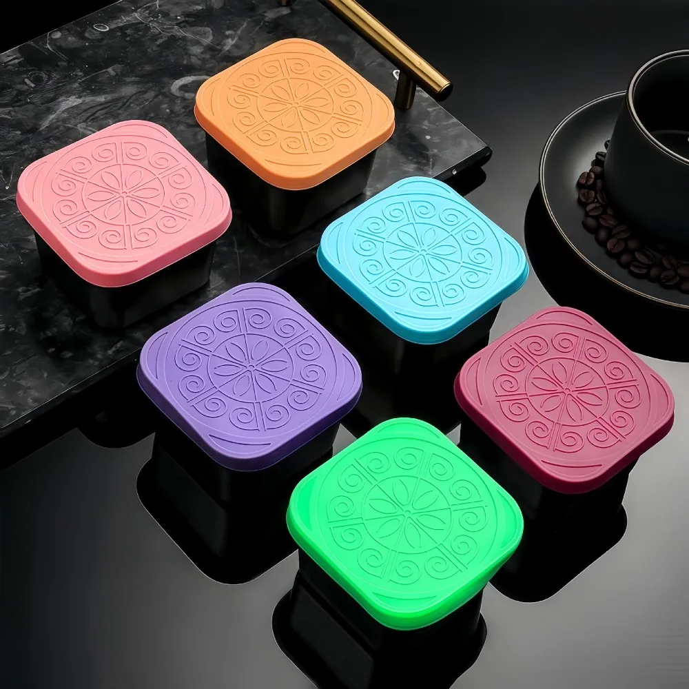 6pcs 휴대용 304 스테인레스 스틸 샐러드 드레싱 컵 누출 방지 사각형 소스 컵 실리콘 뚜껑 60/180ml 스낵 박스 학교