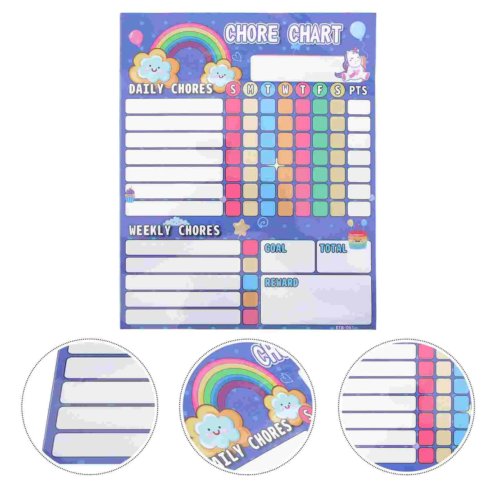 

Children's Chore List Home Behavior Chart Kids for Girls Refrigerator Magnetic School Reward