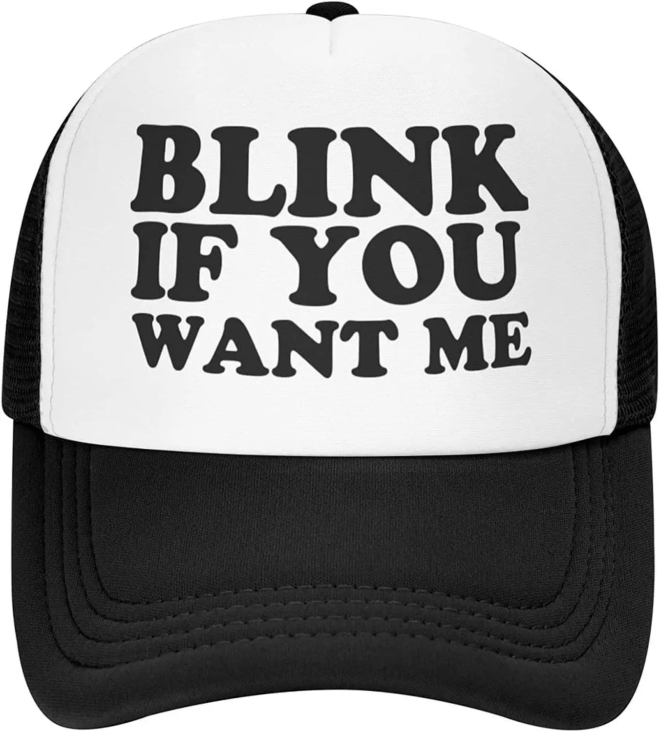 

Blink IF You Want ME Trucker Hat,Unisex Baseball Hat,Adjustable Mesh Cap,Suitable for Sports,Fishing,Travel