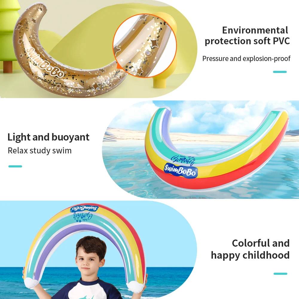 Swimbobo New Style Over 3 Years Old Baby Moon Underarm Inflatable Thicken PVC Floating Ring Water Toys Children Swimming Floats 5