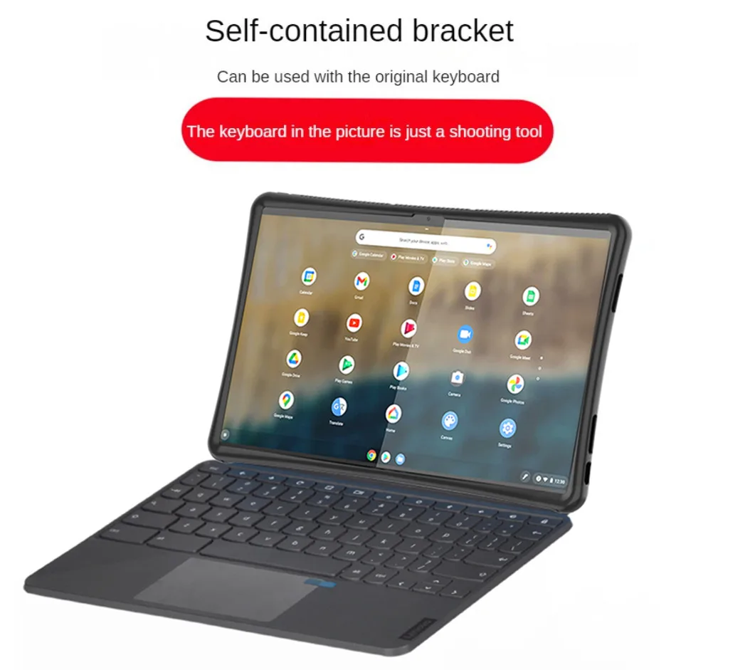 Capa de Silicone Suave com Suporte Concha Protetora Estojo para Lenovo Ideapad Duet 3i Chromebook 11 - Imagem 3
