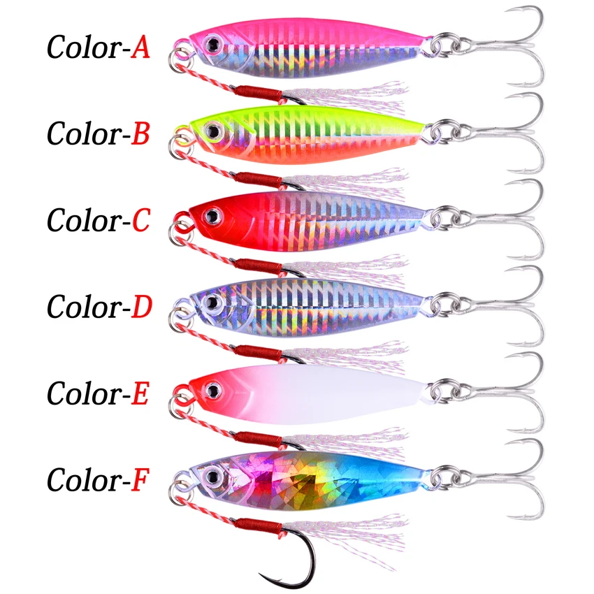 6pcs/lot Metal Jigs Lures 7g 10g 15g 20g 30g 40g Fishing Lure Jig Spoon  Spinnerbait Lures Fish Jigging Saltwater Fishing Tackle