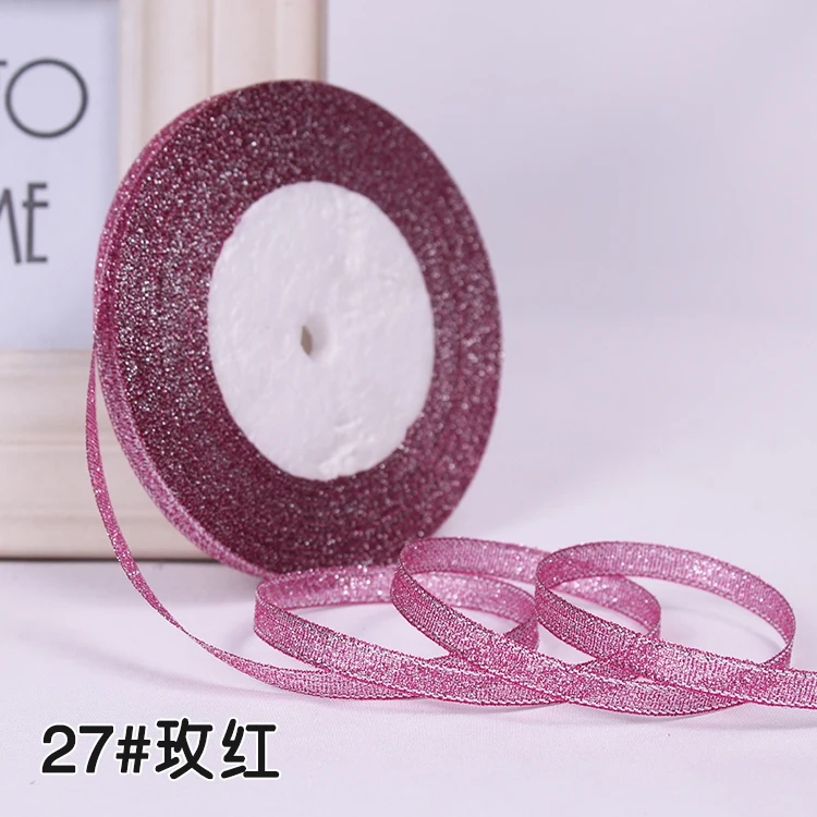 Festive Gold & Silver Metallic Glitter Ribbons - 22 Meters