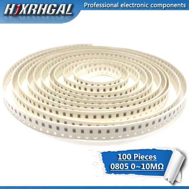0805 SMD 1/4W chip resistor 0R ~ 10M 0 10R 100R 220R 330R 470R 1K 4.7K 10K 47K 100K 0 10 100 330 470 ohm 100Pcs smd resistor smd chip resistor