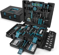 379-PCs Home Tool Kit - Protable Complete Household and Auto Repair Tool Set - Hand General Basic Tool Box Storage Case 1