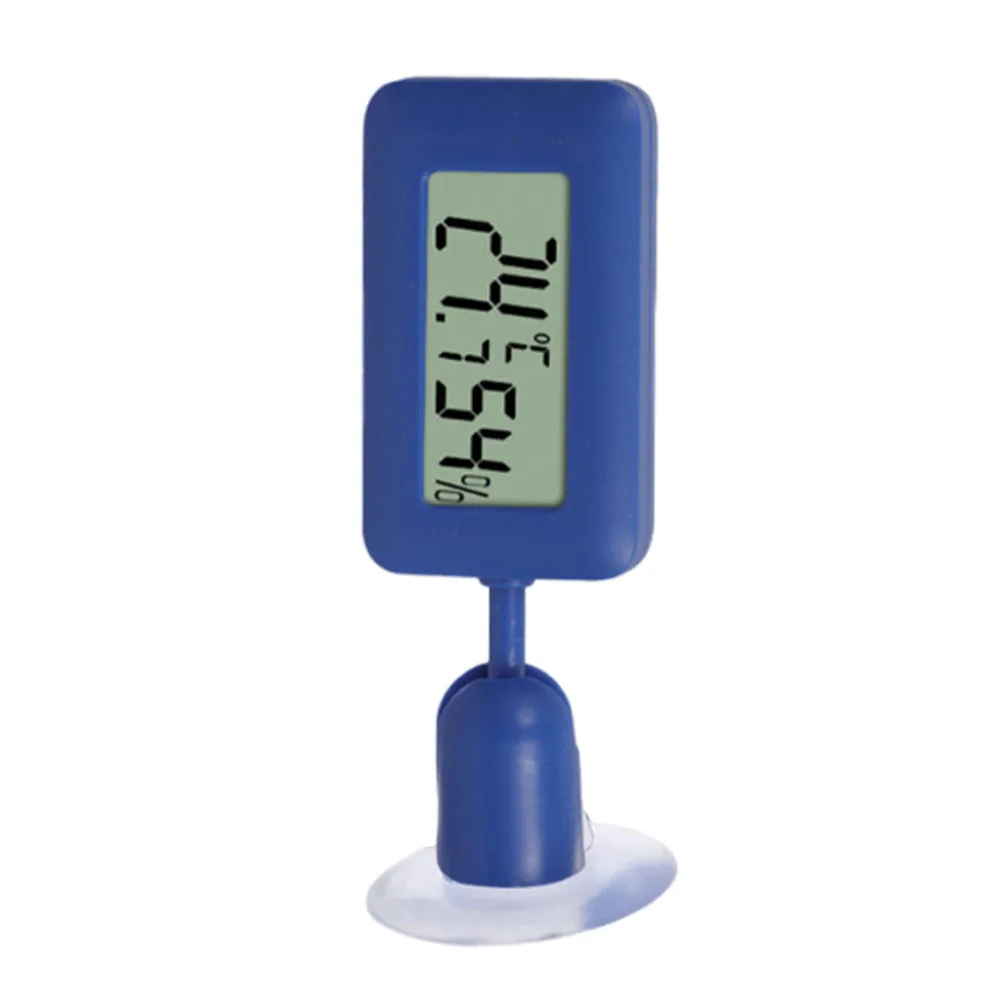 Electronic Hygrometer Digital Reptile Thermometer Dual Scale Display Lightweight Construction Suction Cup Attachment