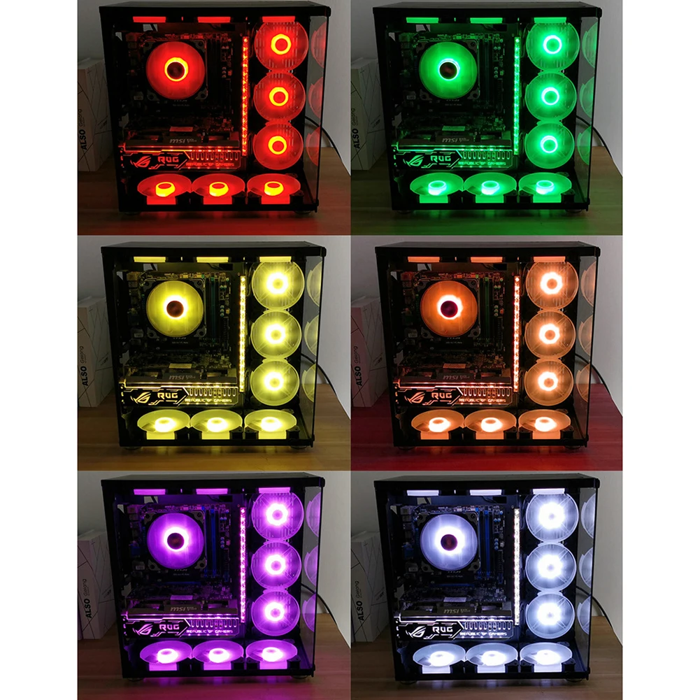 COOLMOON용 RGB 데스크탑 컴퓨터 냉각 선풍기, 멋진 섀시 라디에이터 쿨러, 가정용 컴퓨터 액세서리, 120mm, 1-6 개