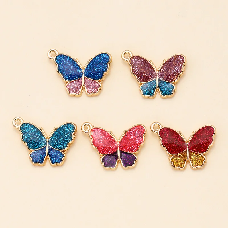 

10Pcs 5 Colors Enamel Butterfly Charms Metal Pendant For Women Fashion Necklace Earrings DIY Jewelry Making Accessories Supplies