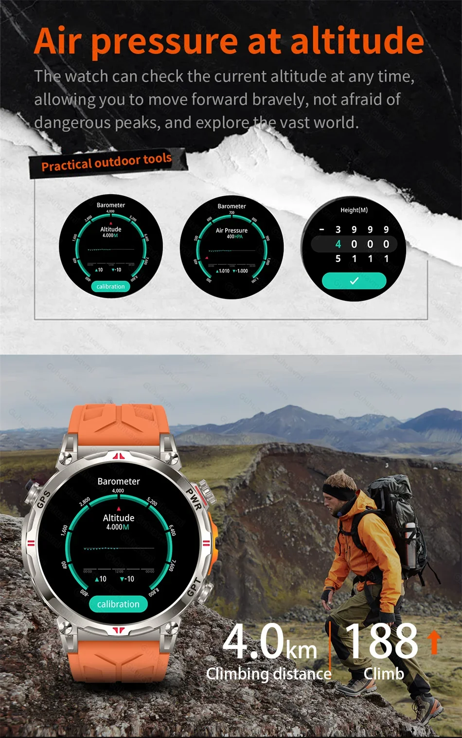 Smart Watches 1.56" AMOLED Screen GPS Fitness Tracking Compass 3ATM 650Mah Call 100+ Sports Smartwatch AI GPT For Android iOS