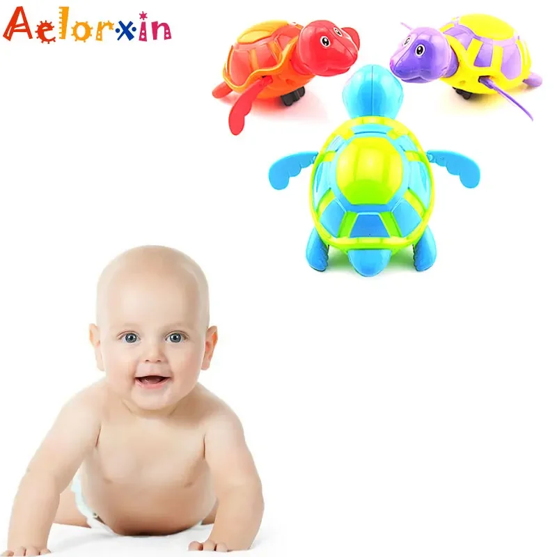 

Clockwork Baby Bath Toys Swimming Turtle Animal Wound-up Chain Plastic Kids Toys For Children Outdoor Toy Newborns Educational