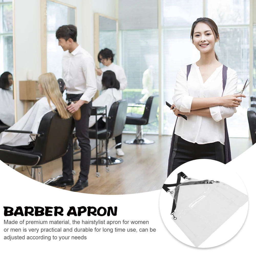 1pc Transparent TPU Apron Barber Apron Salon Hair Styling Wraps Hair