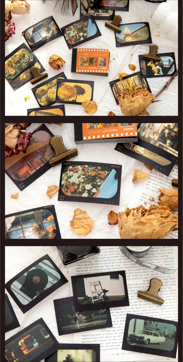 50 Blatt/Buch Kreative Retro-Straßenansicht Ästhetische Aufkleber Niedliche Mini-Sticker-Bücher DIY Scrapbooking Dekorative Materialien – Detail 9