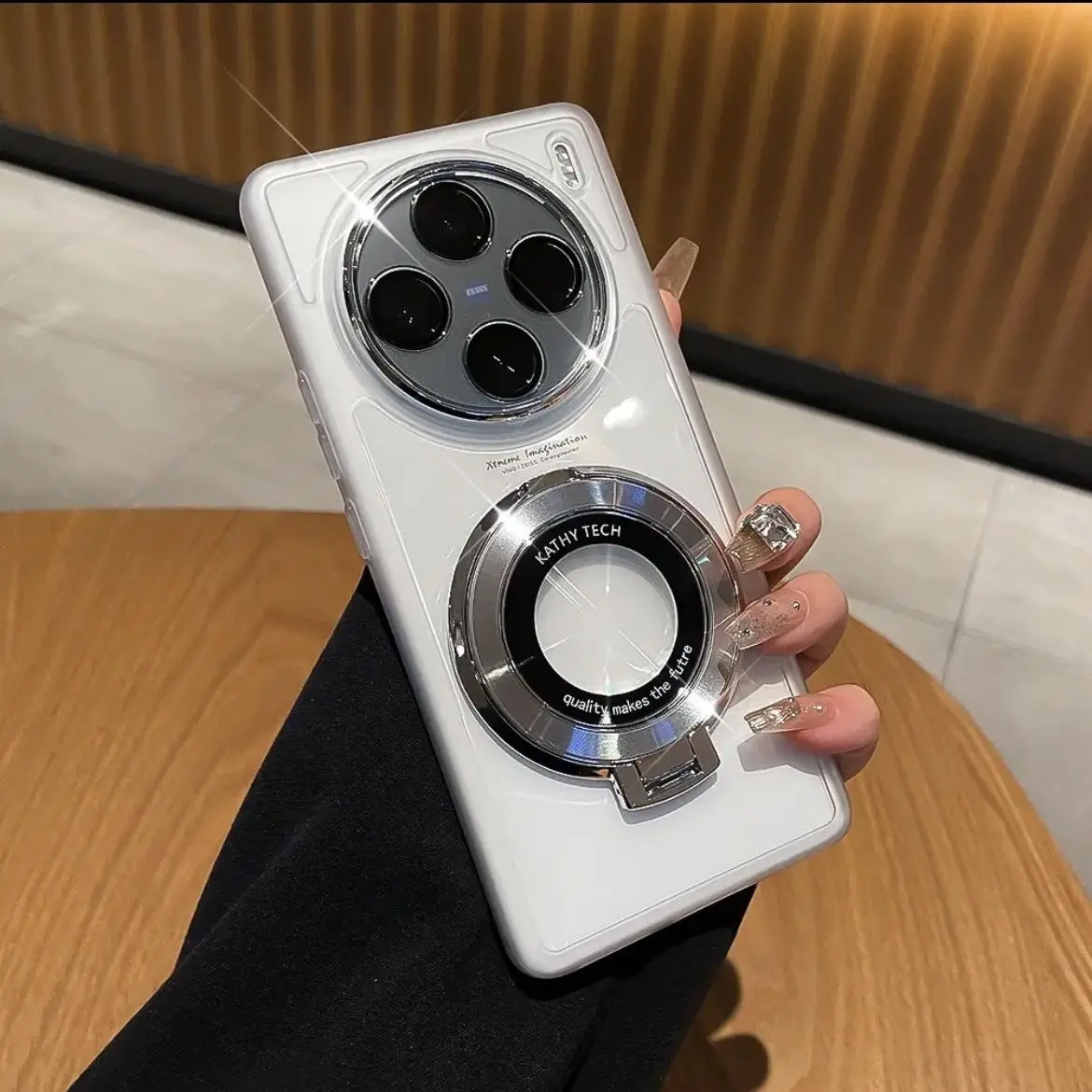 Transparent Soft TPU Case with Ring Stand and Magnetic Protection