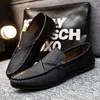 Soft Black Round Toe Loafers Men's Leather Shoes Moccasin Male Casual Shoe Flat Low Price Footwear Offer Fashion 2025 Pu Elegant
